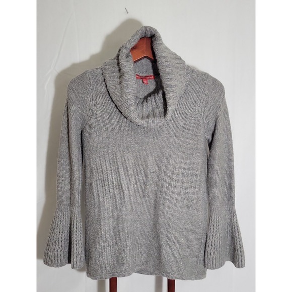 Saks Fifth Avenue Womens Size S/P Gray Knit Turtleneck Long Sleeve Sweater - Picture 1 of 16